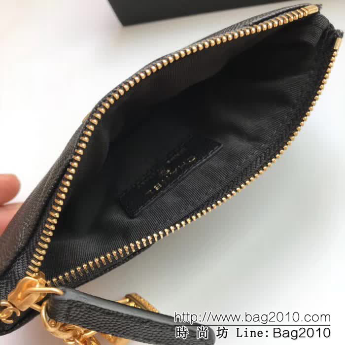 CHANEL香奈兒 頂級原單 18年早春新款系列 貓頭鷹吊墜 顆粒壓花牛皮零錢包 82365  DJC2482